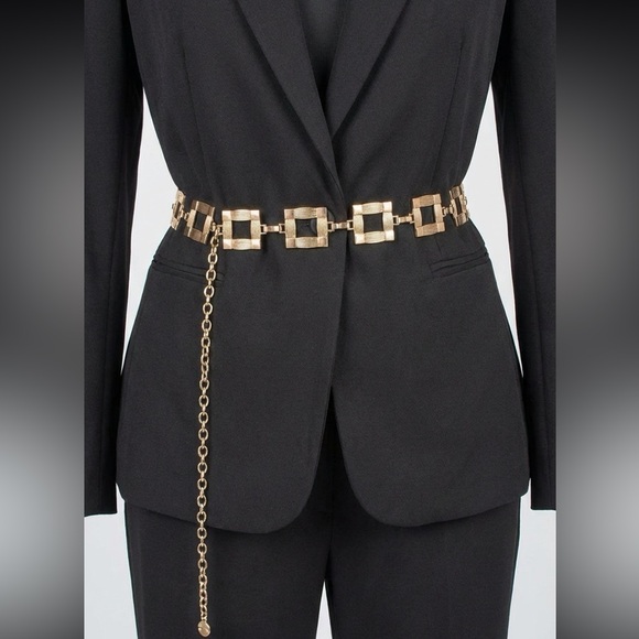Square Metal Plus Size Chain Belt - Picture 3 of 10